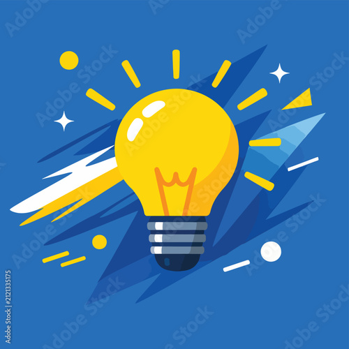 Bright Light Bulb Idea Concept with Radiant Energy and Creativity
