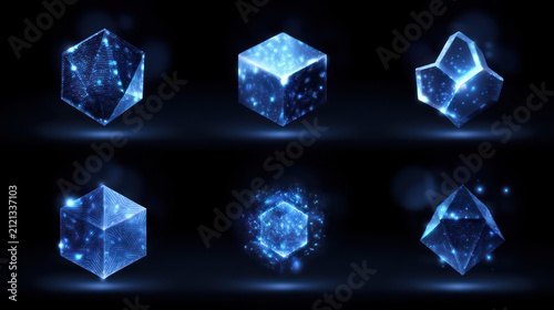 Abstract glowing cubes