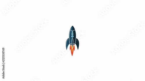Space Rocket Launch Vector Icon Animation