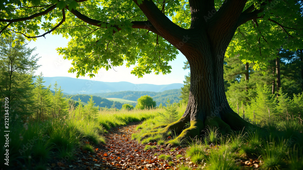 Fototapeta premium Carbon Sequestration Forest for Environmental Marketing