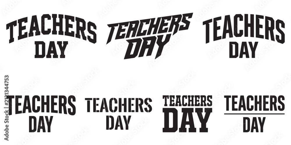 Obraz premium Premium Teachers Day Typography Bundle Collection Featuring Modern Script Vintage Graffiti Bold Hand Lettered Text Designs for School Education Celebration Greeting Cards T Shirts Posters Stickers.