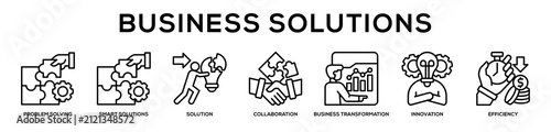 Obraz na plátne Business Strategy web banner icon illustration concept