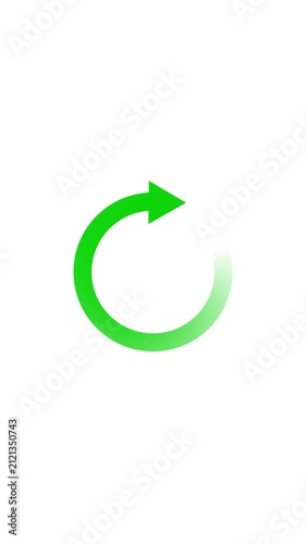 Animated circular arrow loading mark with white background