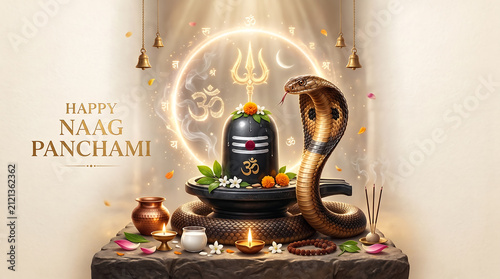 Happy nag panchami indian hindu festival celebration