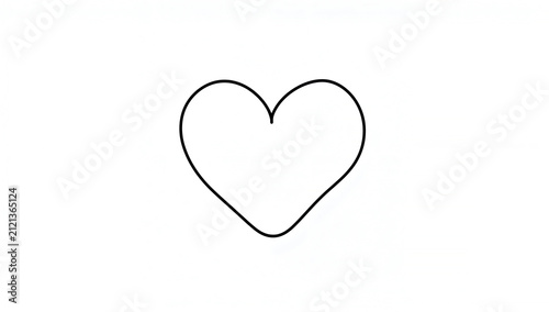 Simple outline of a heart shape on a clean white background