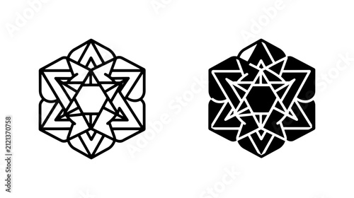 Quadro su tela 70 Geometric Sacred Geometry Symbol, Metatron's Cube Vector Art, Esoteric Spirit