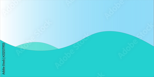 Abstract Blue Ocean Wave Background with Flowing Curves and Sky Inspired Vector Illustration for Modern Nature Wallpaper Design