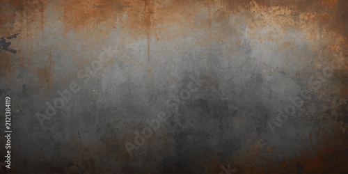 Dark Grunge Rusty Metal Texture Background with Aged Industrial Wall Surface Dirty Gray Concrete Pattern Vintage Weathered Steel Material and Rough Antique Backdrop Design
