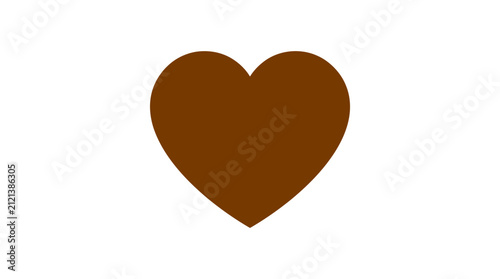 Heart icon presented in a deep mahogany shade offers a versatile visual representation of warmth and sentimentality suitable for greeting cards, digital interfaces, and creative branding.