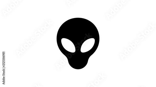 Bild auf Leinwand Alien silhouette icon represents extraterrestrial life forms and mysterious cosmic phenomena in a simple graphic style suitable for science fiction themes and space exploration projects