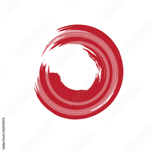 WebCircle brush stroke vector isolated on white background. Red enso zen circle brush stroke. For stamp, seal, ink and paintbrush design template. Grunge hand drawn circle shape, vector illustration