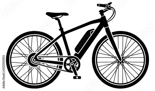 Electric Bicycle Flat Vector Icon
