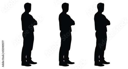 Foto Silhouette of Man in Different Poses Showing Confidence and Thoughtfulness