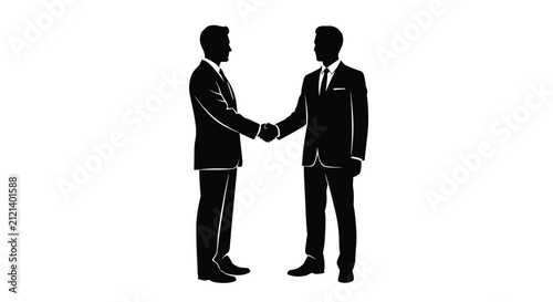 Bild auf Leinwand Businessmen Shaking Hands in Formal Meeting Setting.