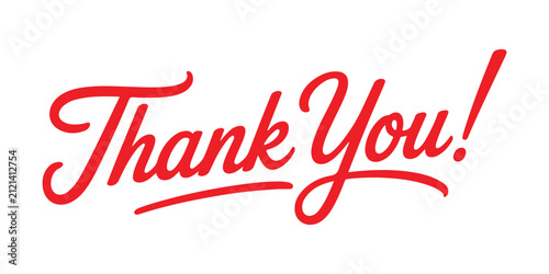 Konstfotografi Thank You exclamation red script for conveying strong gratitude and heartfelt appreciation
