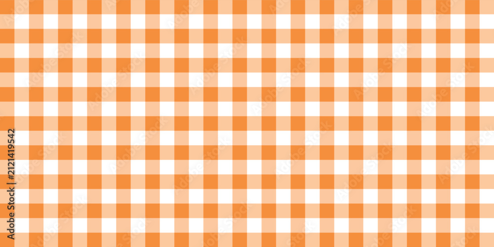 Obraz premium Halloween checkered tablecloth with orange plaid pattern background. Flat vector illustration isolated