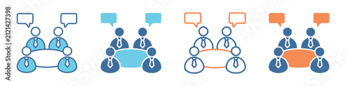 Meeting Icon Set Multiple Style Collection