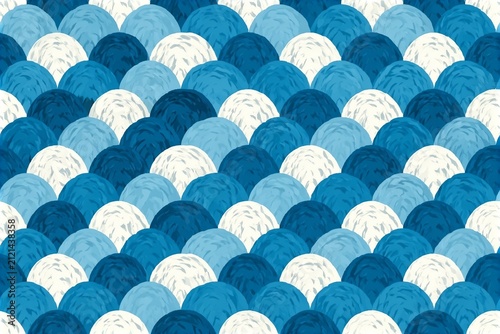 Abstract seamless pattern. Scale animal background. Blue and white snake or fish skin. Squama pattern. Design for wrapping paper, fabric, design.
