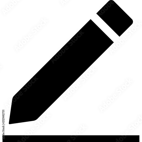 Pencil icon black edit symbol writing pen edit tool modify create author draft symbol isolated on white background vector