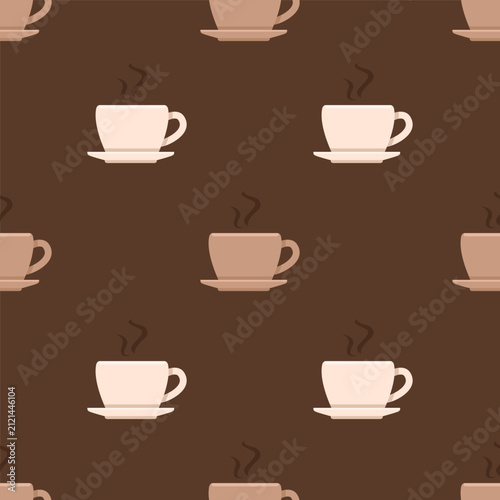 Vector Seamless Pattern of Coffee Cups