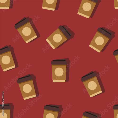 Vector Seamless Pattern of Coffee Glasses