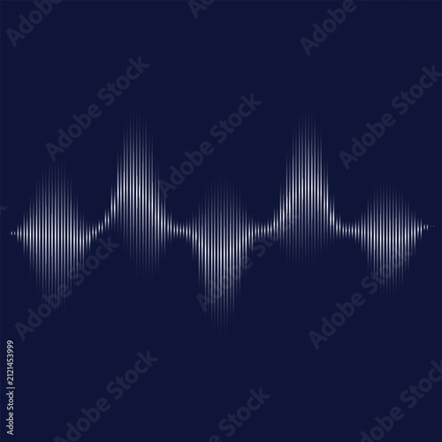 Foto Sound wave line background, abstractblue equalizer with light effect, voice audio assistant, energy pulse beat