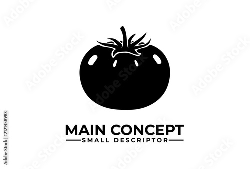 Tomato illustration represents fresh organic produce for culinary branding and menu design needs.