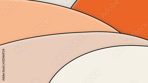 Abstract Minimalist Background with Orange Curved Shapes