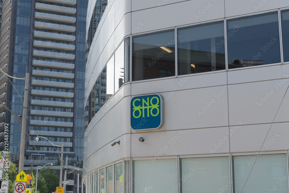 Fototapeta premium exterior building and sign of College of Nurses of Ontario (CNO) located at 101 Davenport Road in Toronto