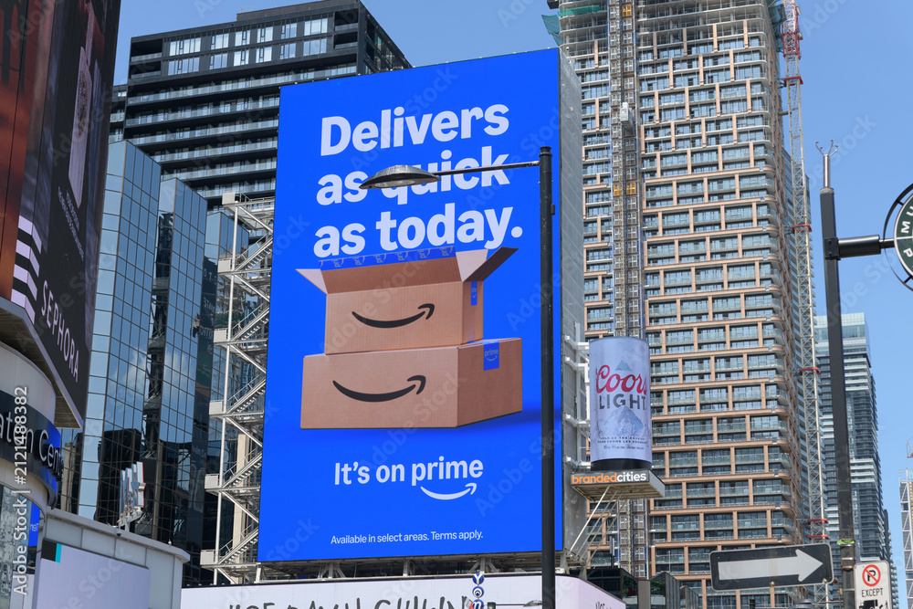 Fototapeta premium Amazon Prime digital ad at Sankofa Square, Toronto