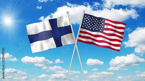 Finland And Usa Flag Loop