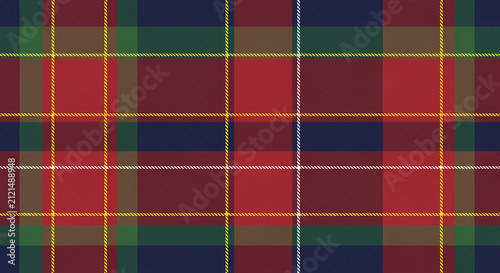 Classic Red Plaid Tartan Seamless Fabric Texture Background Pattern