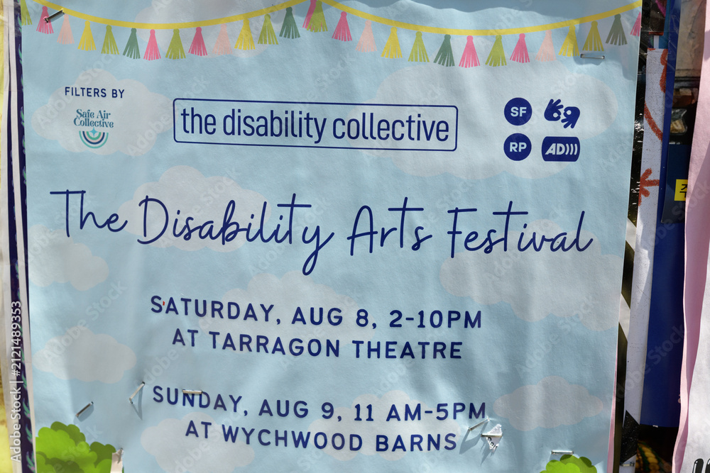 Fototapeta premium close-up of a street poster in Toronto (disability arts festival)