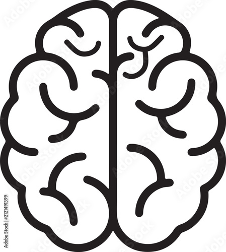 Bild auf Leinwand Black and white brain illustration