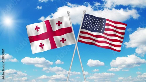 Georgia And Usa Flag Loop