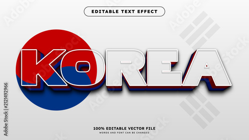 3d Korean style editable vector text effect Asian concept suitable for celebrating Korean event theme