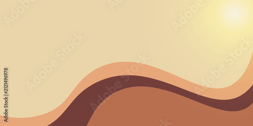 Layered Wavy Background. Wavy Chocolate Illustration. Flowing Melted Coffee. Earthy Soft Brown Color.