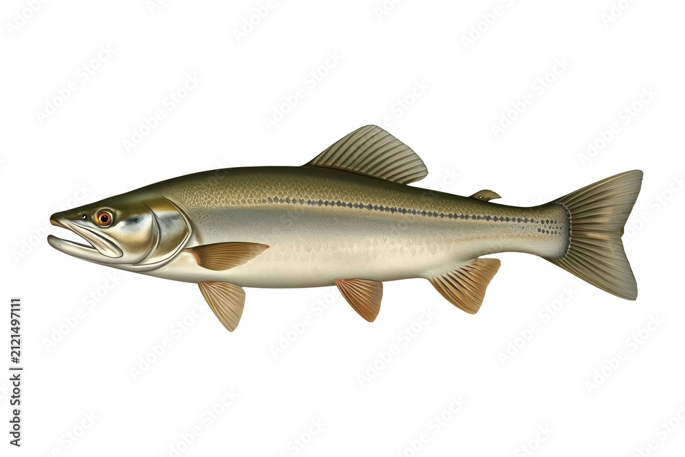 Obraz premium Long freshwater fish with pale silver body