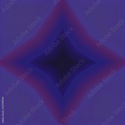 Fotografie Deep Indigo and Violet Kaleidoscope Starburst Geometric Abstract