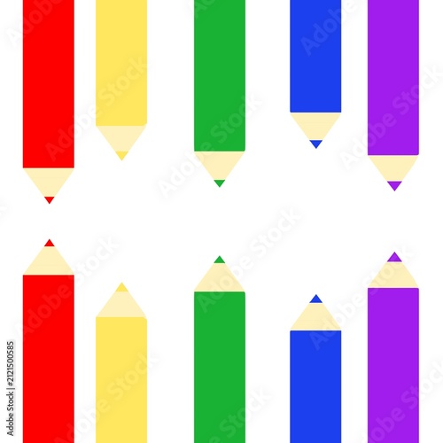 Minimalist Colorful Pencils Pattern Background Vector