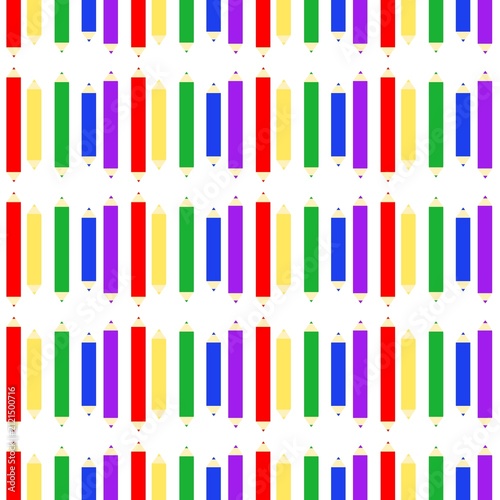 Colorful Seamless Pencils Pattern Background Vector