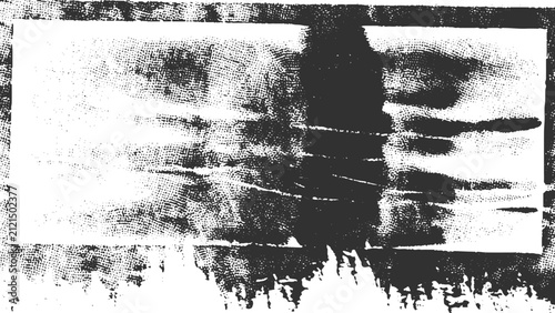 Distressed Grunge Black and White Texture with Halftone and Copy Space