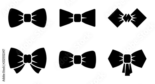 Foto 70 Bow Tie Icons Set, Classic Neckwear Vector Collection, Formal Accessory Graph