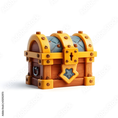Playful Fantasy Treasure Chest Toy for Children with Lock and Star Emblem