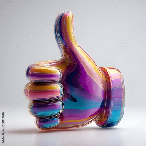 Vibrant Multicolor Hand Sculpture in Glossy Finish, Modern Artistic Design