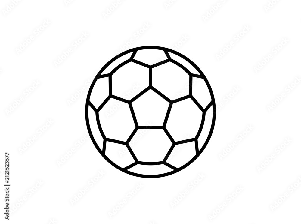 Fototapeta premium Classic soccer ball outline isolated on white background for sports concept
