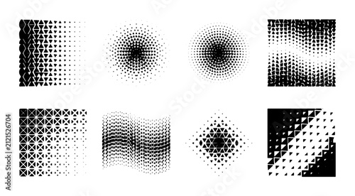 Bild auf Leinwand 70 Halftone Dot Patterns, Abstract Geometric Textures, Retro Graphic Elements, V