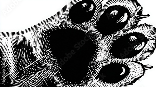Close up of a textured animal paw with claws