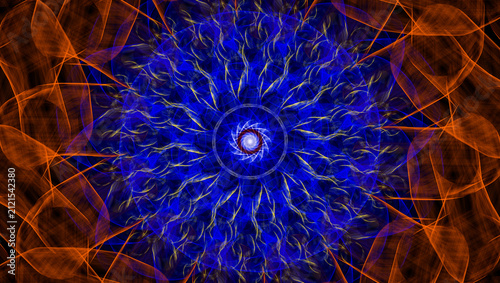 Eyes, digital dreamcatcher, computer-generated fantasy and color, generative geometric patterns,