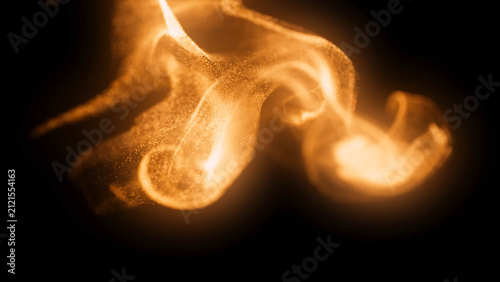 Colorful Abstract Liquid Ink Swirling Through Water with Dynamic Smoke Shapes on Black Background